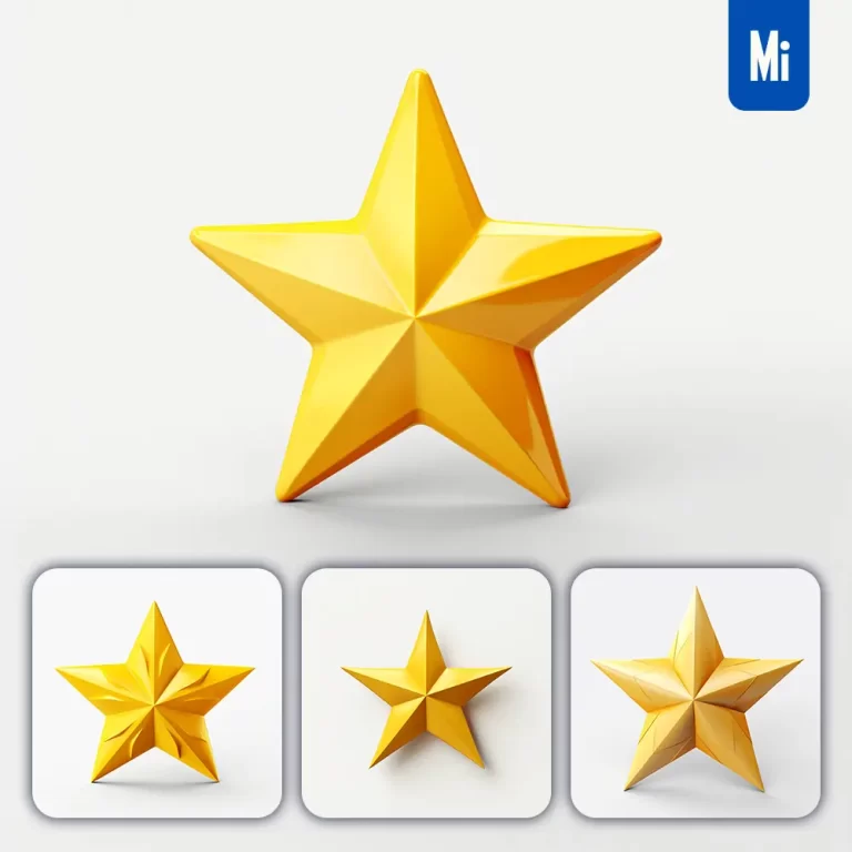 midjourney prompt star yellow white C4D 3D icon cartoon