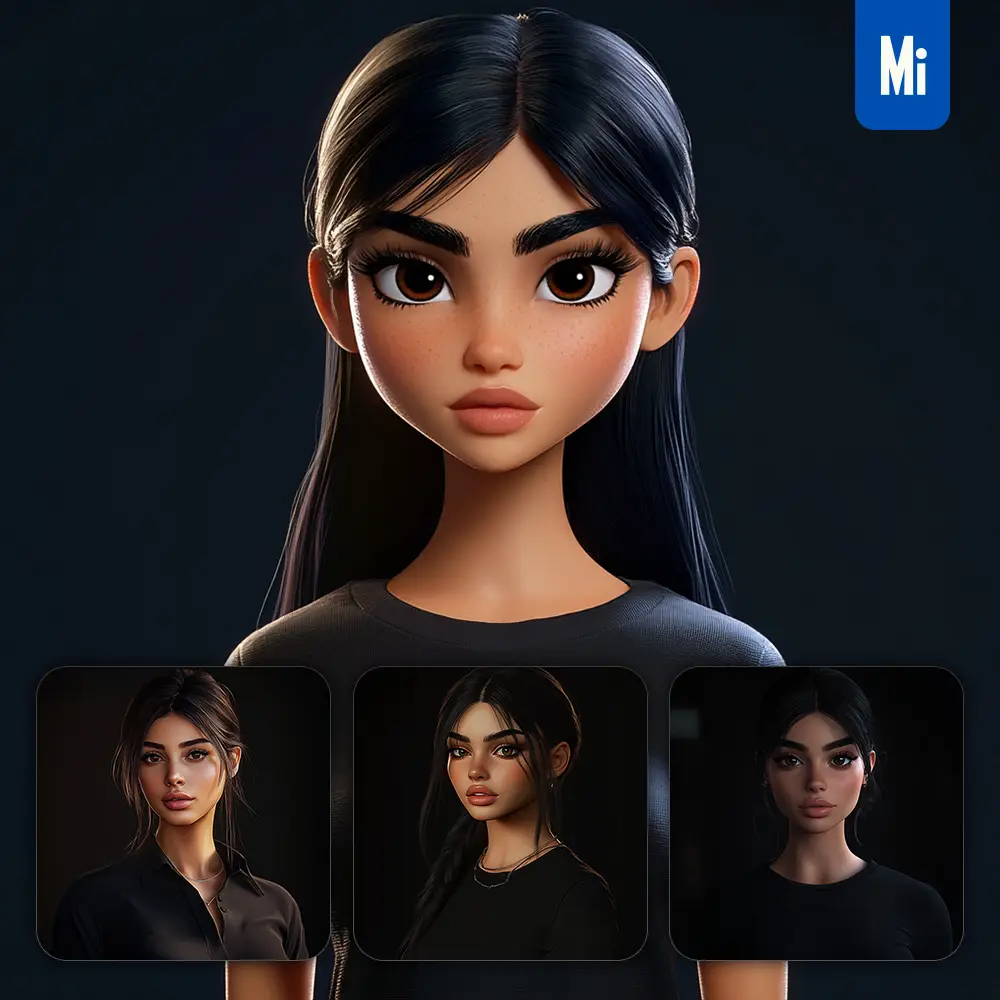 Midjourney Prompt Kylie Jenner Superstar Model Cartoon Character 3d Cute Animation