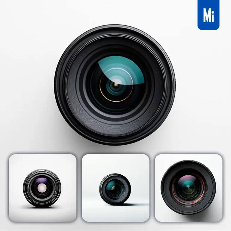 midjourney prompt camera lens front icon 3D vector illustration