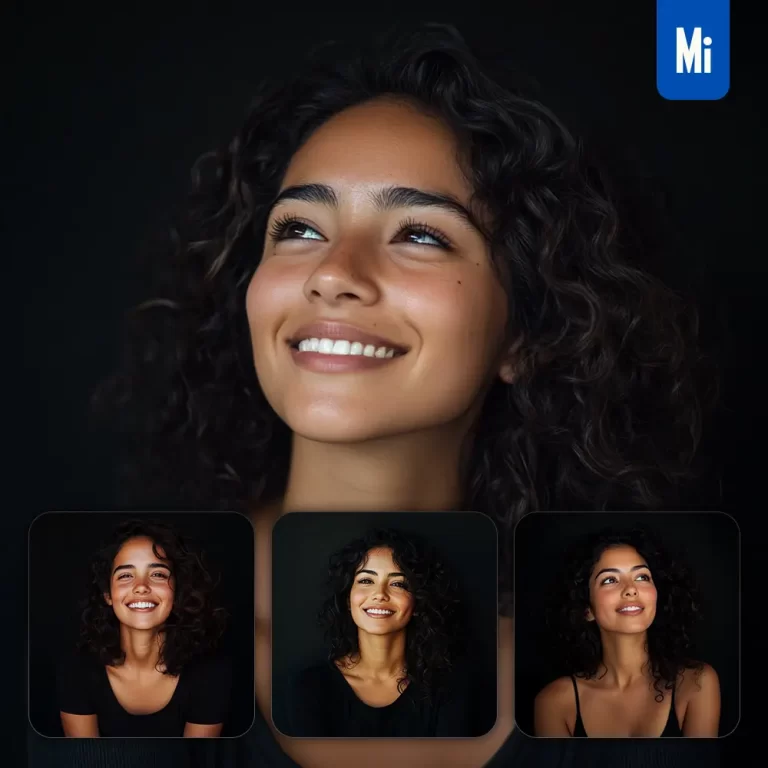 midjourney prompt girl woman female smiling smile looking black portrait photography