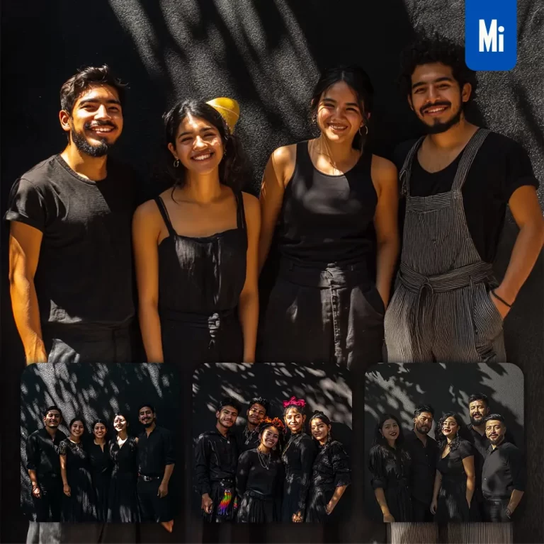 midjourney prompt group photo man woman friend happy shadow sun sunshine photography