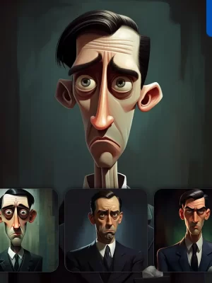 Midjourney Prompt Man Male Gentleman Lawyer Manager Suit Abstract Character Design Animation Cartoon Painting