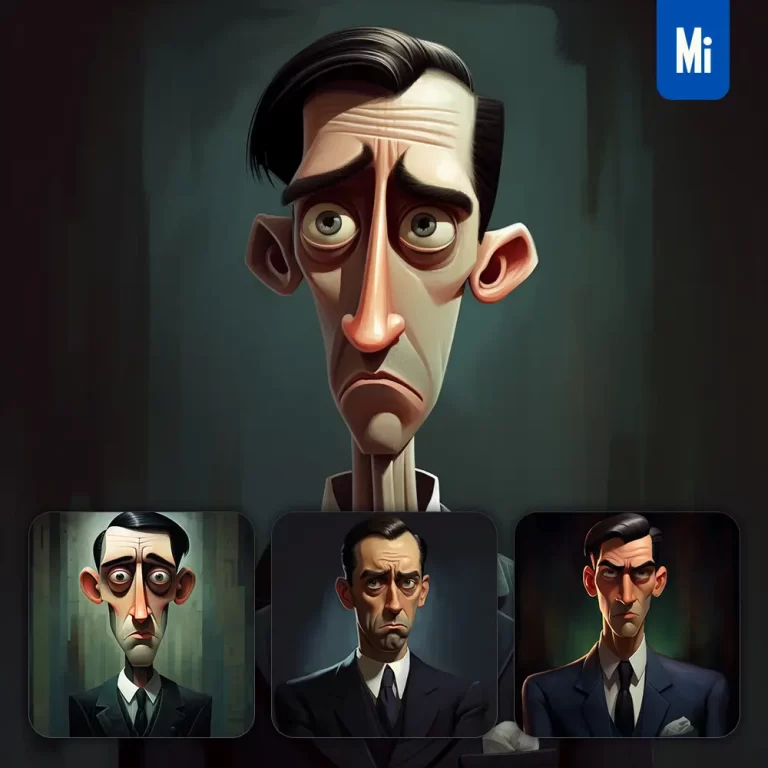 midjourney prompt man male gentleman lawyer manager suit abstract character design animation cartoon painting