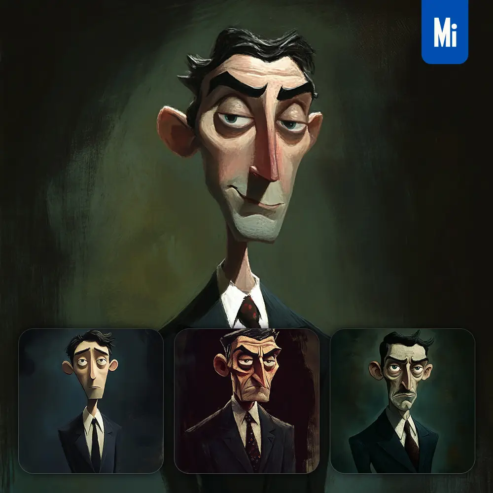 Midjourney Prompt Man Male Gentleman Lawyer Manager Suit Abstract Character Design Animation Cartoon