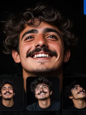 Midjourney Prompt Man Male Young Smiling Smile Looking Black Portrait Photography