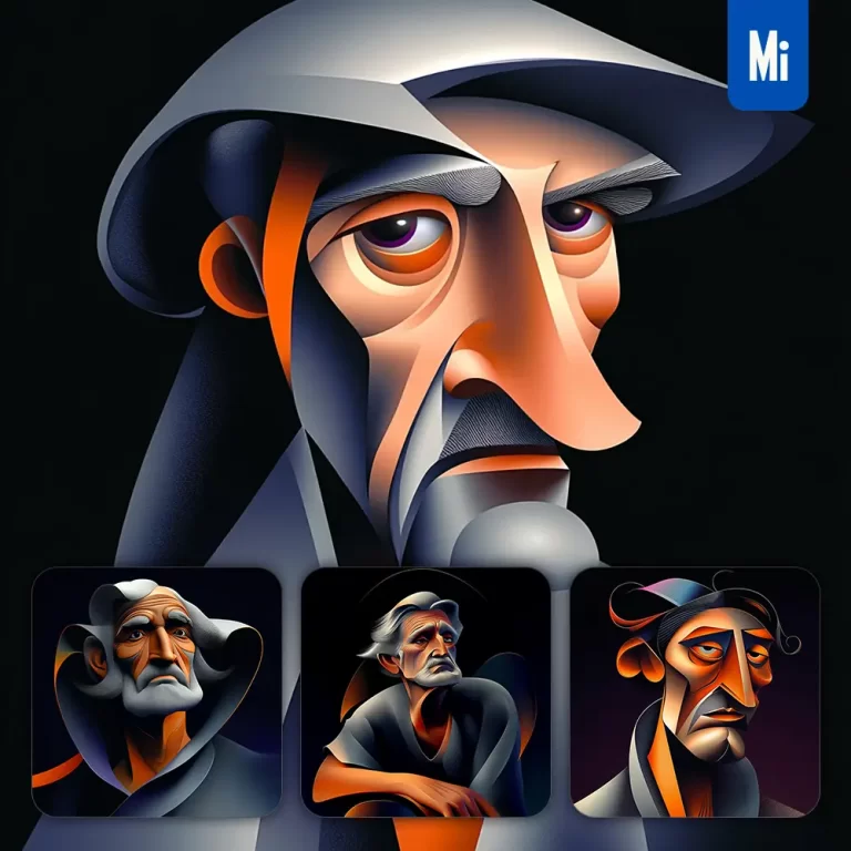 midjourney prompt peasant front abstract character design animation cartoon