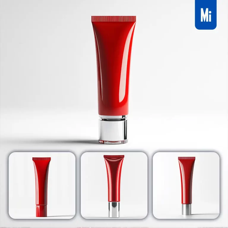 midjourney prompt red tube gel mock up advertising photography