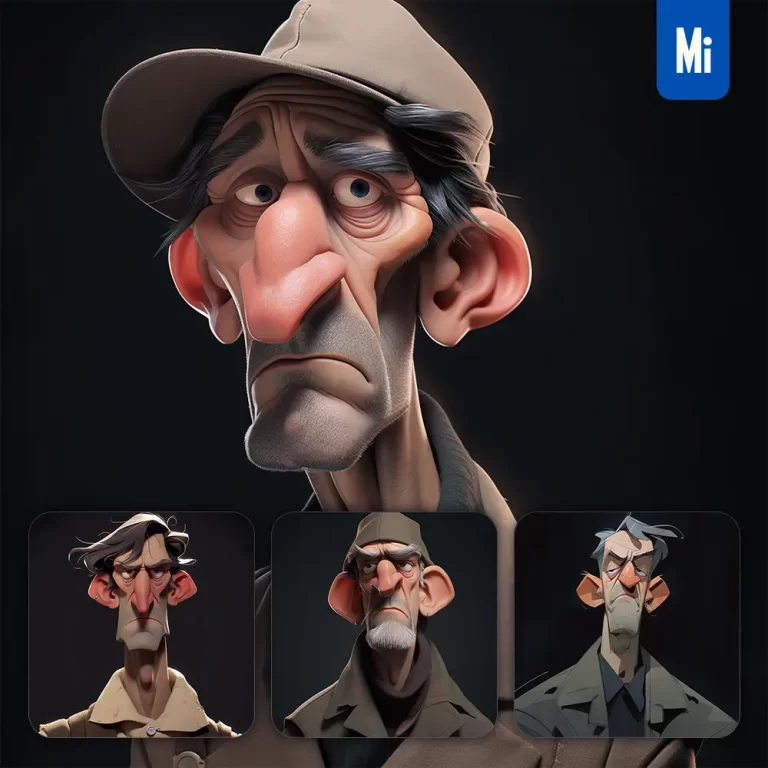 midjourney prompt tramp poor vagrant man quirky brooding character design animation cartoon
