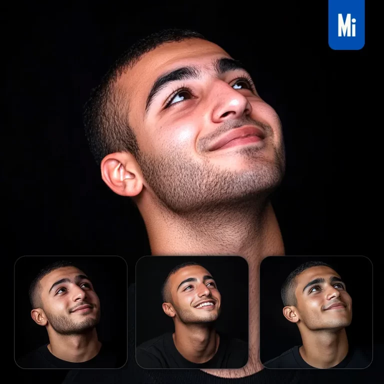 midjourney prompt young man male attractive young adult smiling smile looking black portrait photography