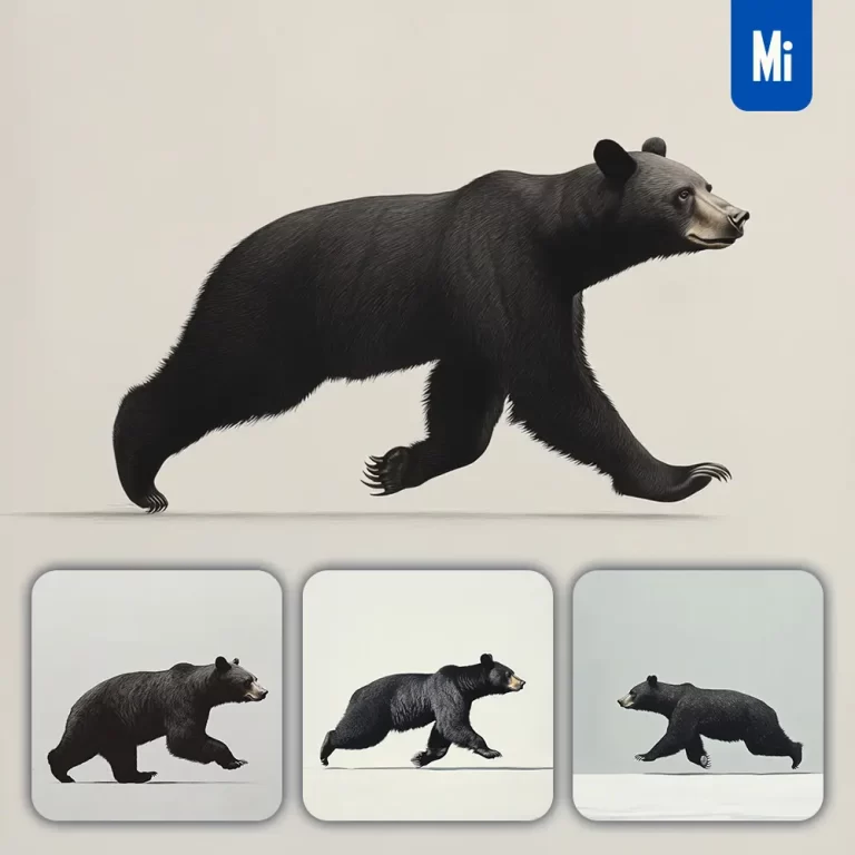 midjourney prompt black bear side running sketch detail oil painting photography