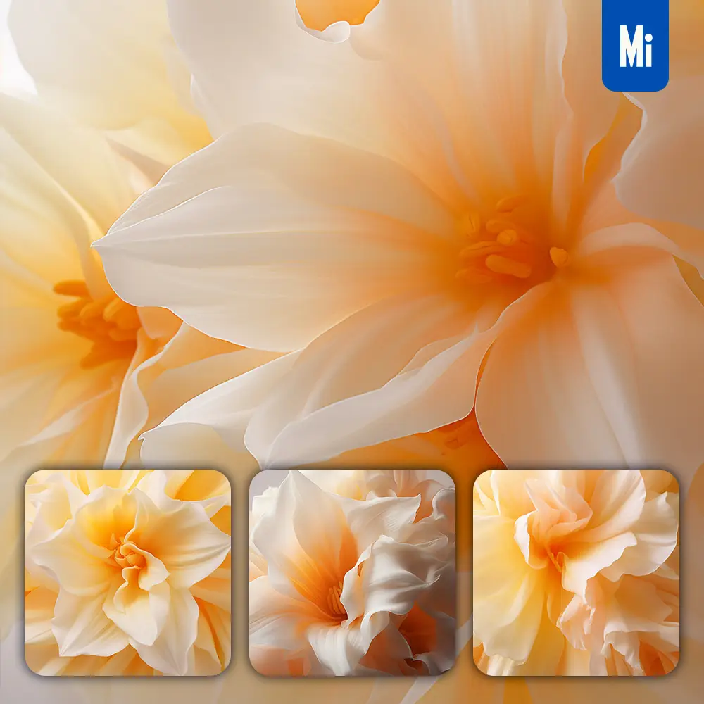 midjourney prompt daffodils orange flower petals close up art beauty photography