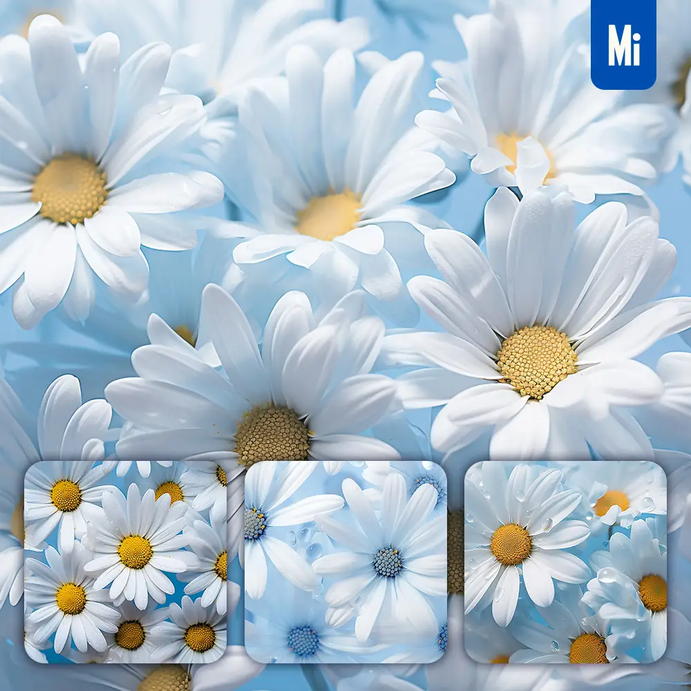 midjourney prompt daisies blue daisy flower petals close up art beauty photography