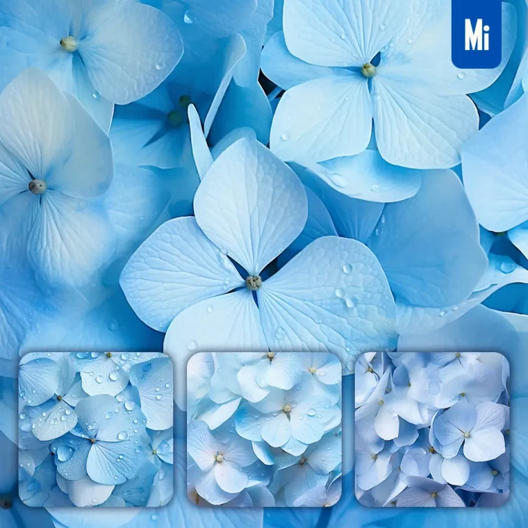 midjourney prompt hydrangeas blue flower petals close up art beauty photography