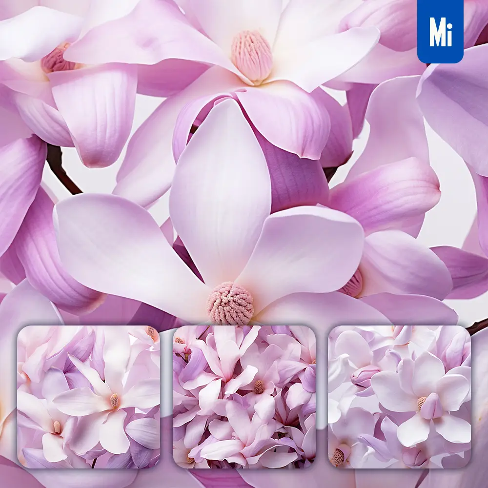 midjourney prompt magnolia flowers petals purple close up art beauty photography