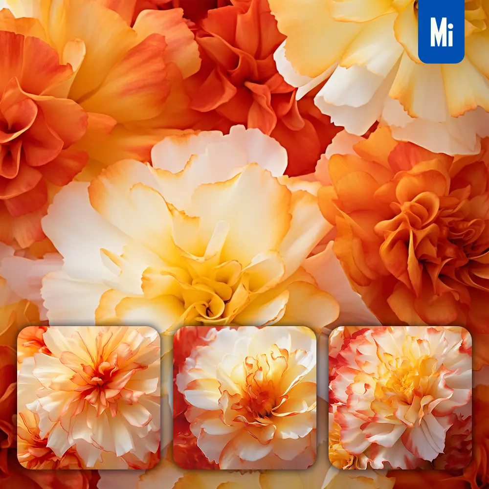 midjourney prompt marigolds red flowers petals close up art beauty photography