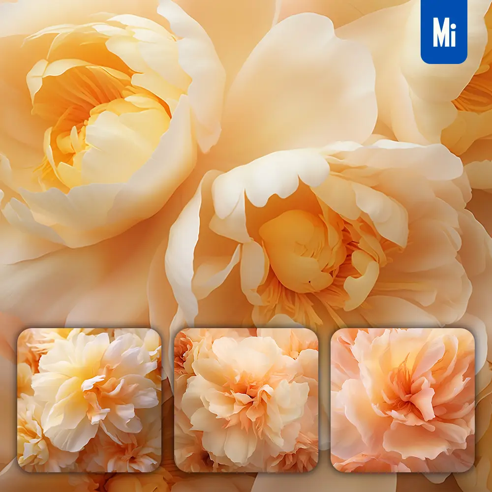 midjourney prompt peonies peony orange flower petals close up art beauty photography