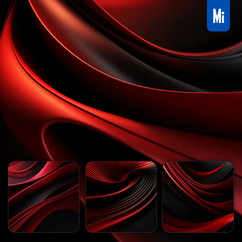 midjourney prompt red modern abstract shape elegant 3D wallpaper design screensaver curved lines minimalistic background