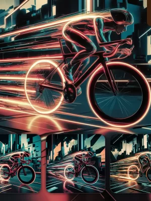 Ideogram Prompt Bike Digital Artwork Cyclist Racing Race Lighting Neon Outlines Illustration