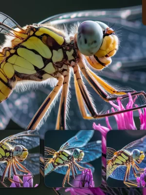 Ideogram Prompt Dragonfly Wings Head Macroshot Close Up Macro Photography