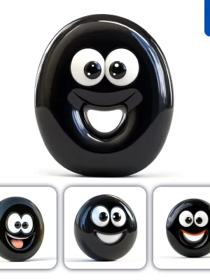 Midjourney Prompt 0 Black Number Cute Cartoon 3d Smile Eyes Icon