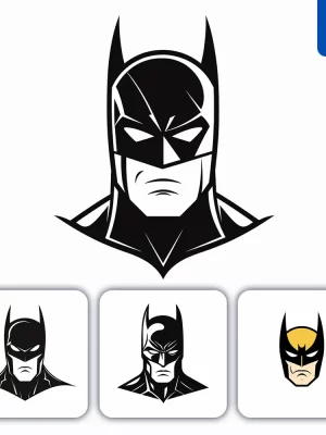 Midjourney Prompt Batman Line Cartoon Graphic Icon Illustration Avatar Logo Portrait