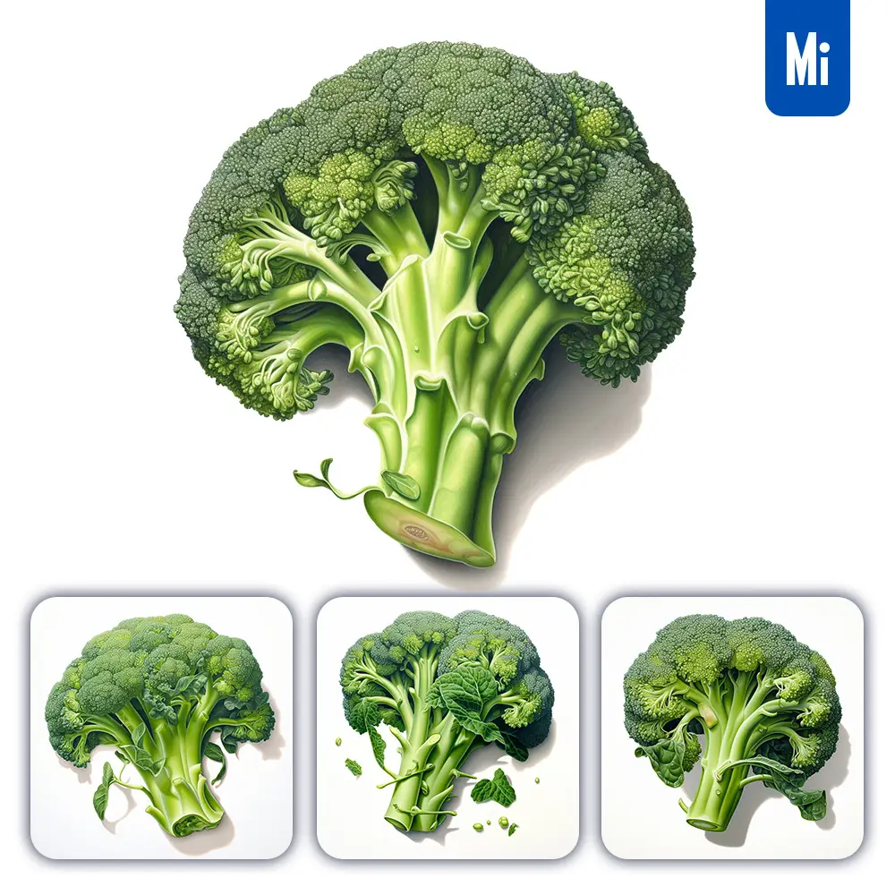 Midjourney Prompt Broccoli Vegetable Detailed Illustration Painting