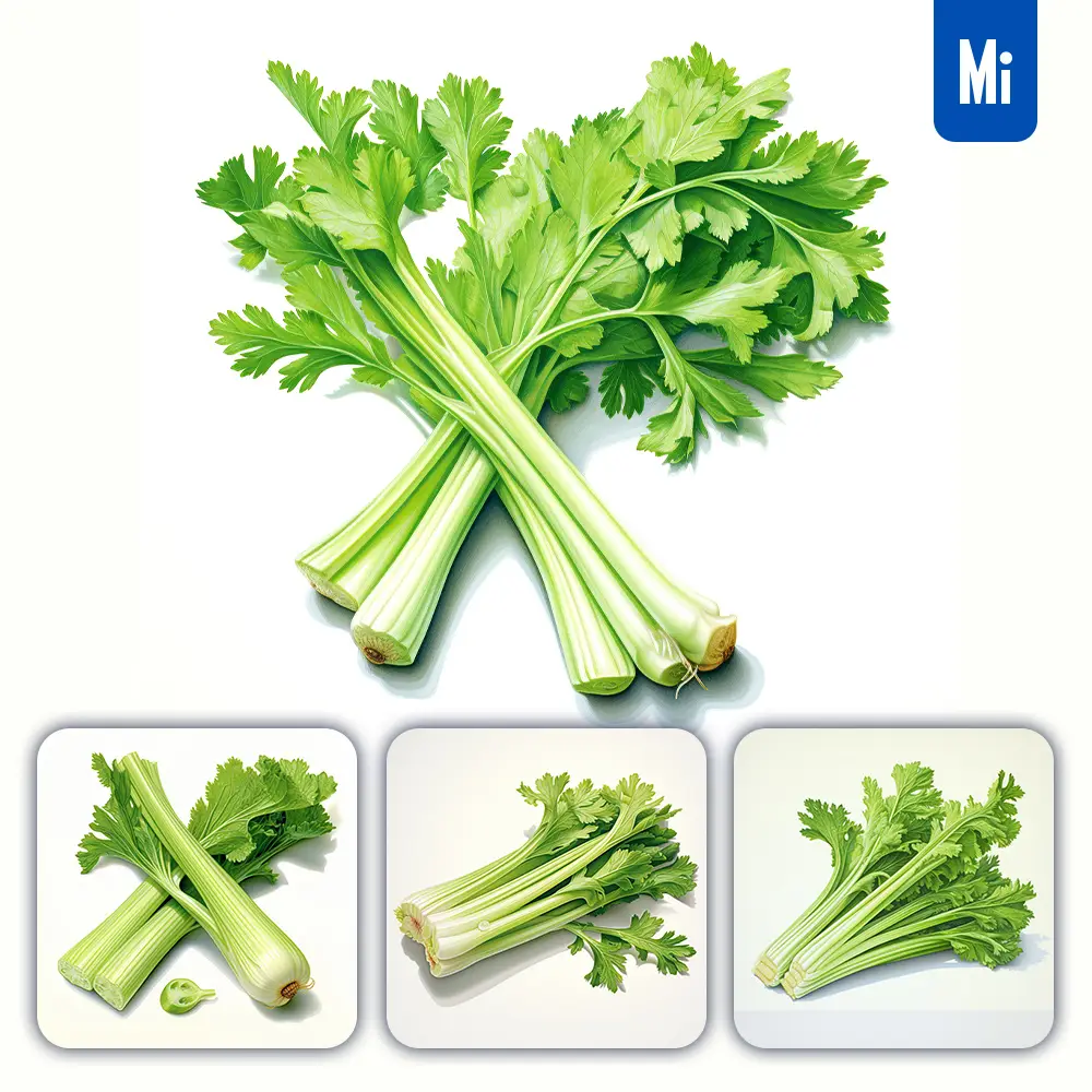 midjourney prompt celery vegetable detailed illustration painting