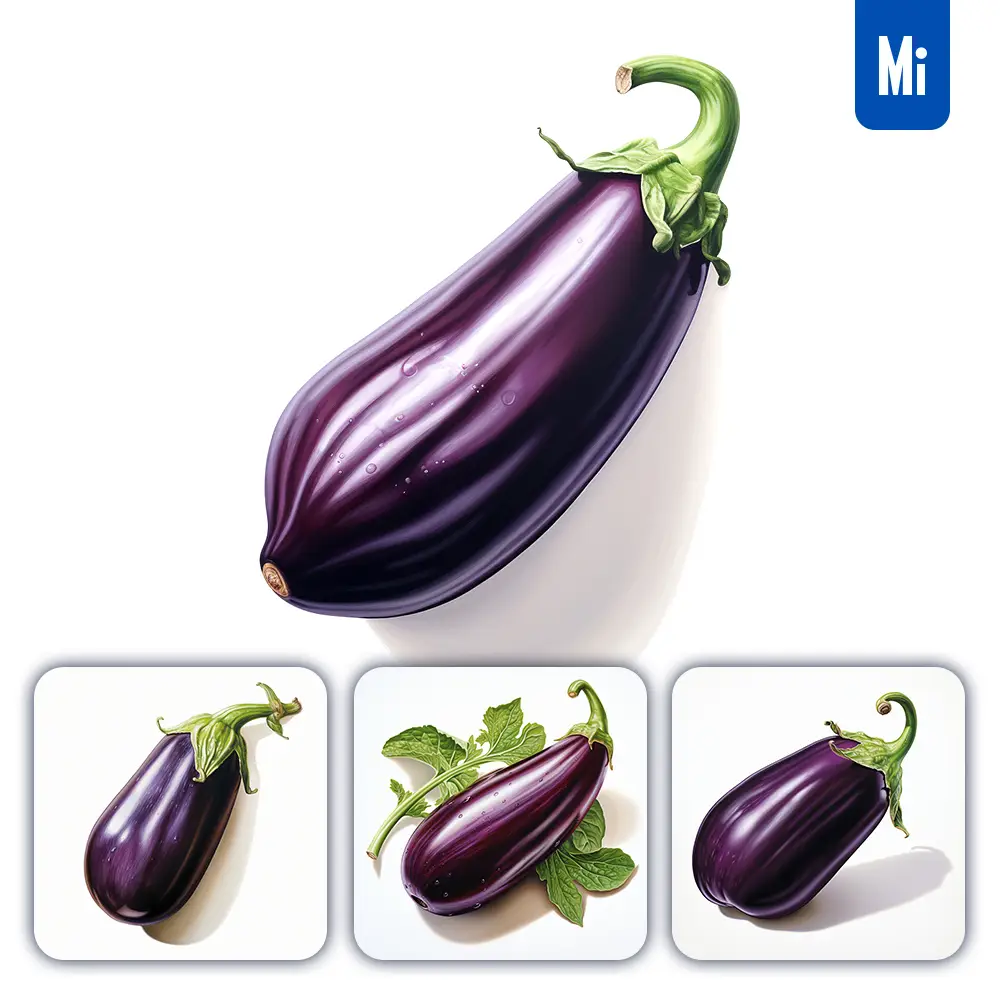 midjourney prompt eggplant vegetable detailed illustration painting