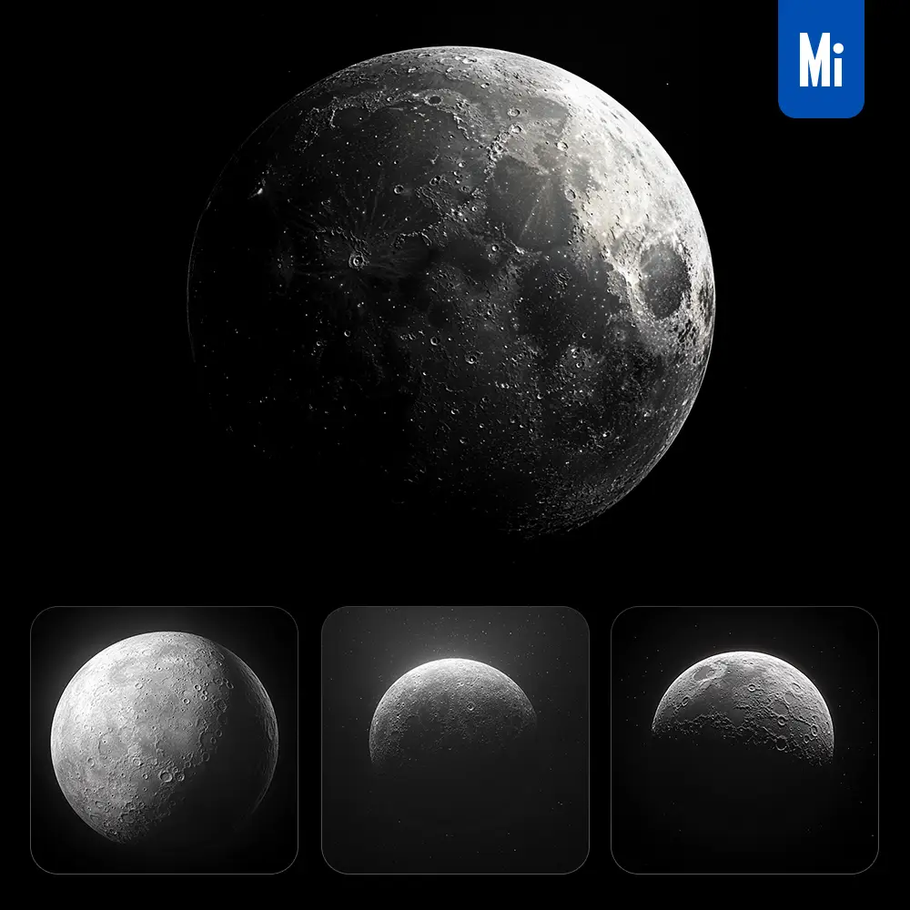 midjourney prompt moon heavenly planet 3d rendering photography