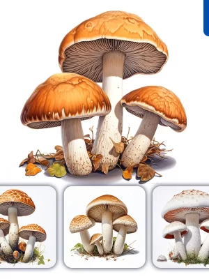 Midjourney Prompt Mushroom Vegetable Detailed Illustration Painting