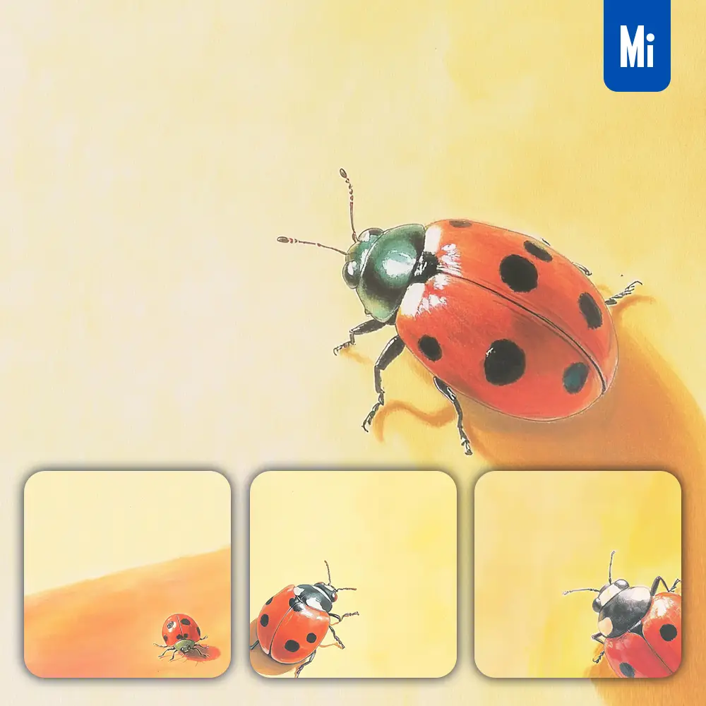 midjourney prompt red ladybird close up coccinellidae photography