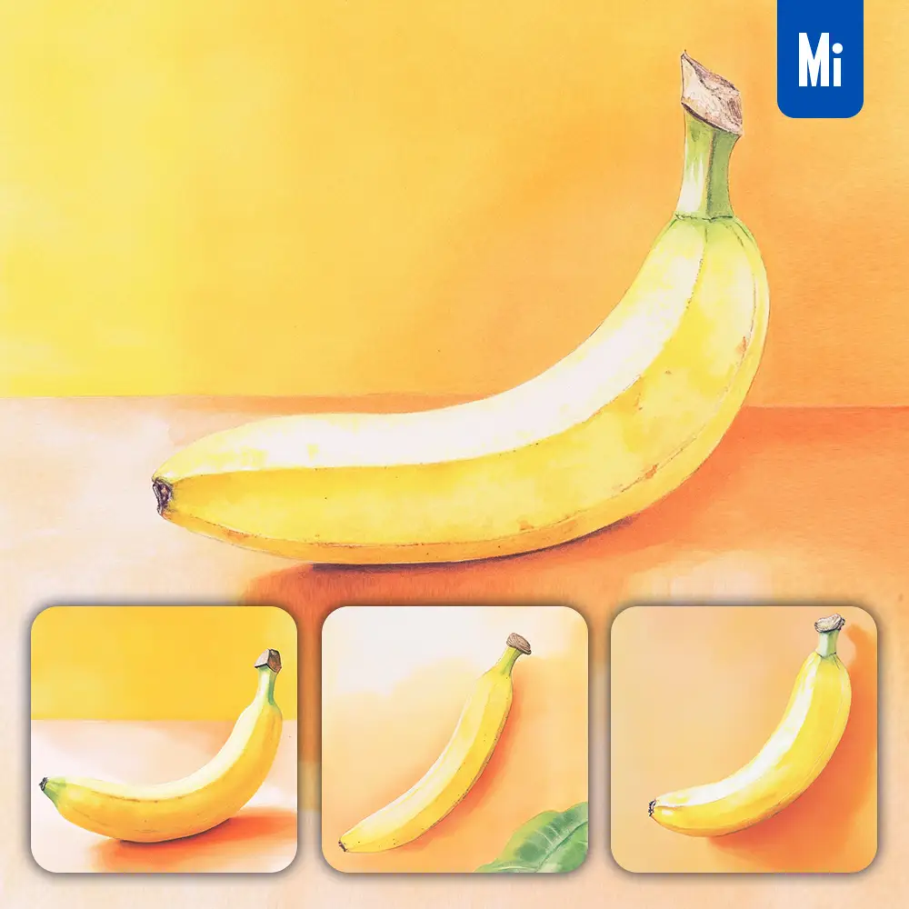 midjourney prompt yellow banana fruit close up photography