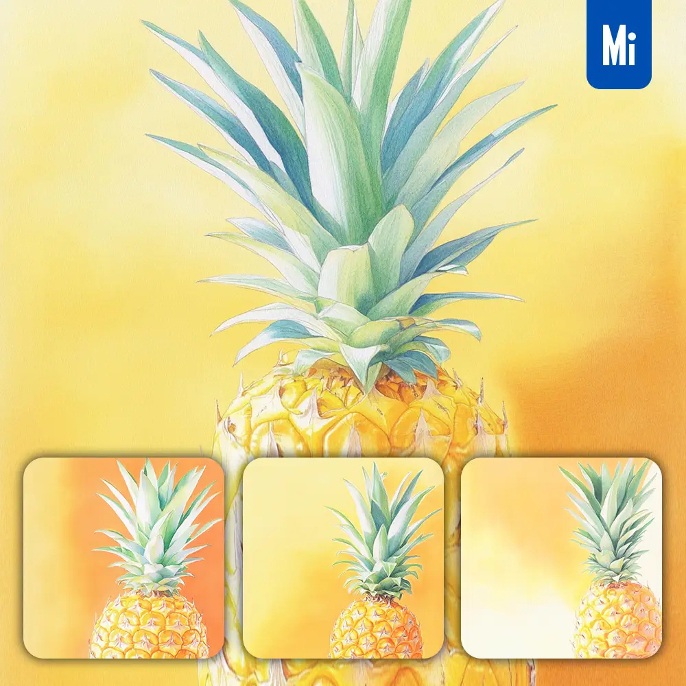 midjourney prompt yellow pineapple fruit close up photography