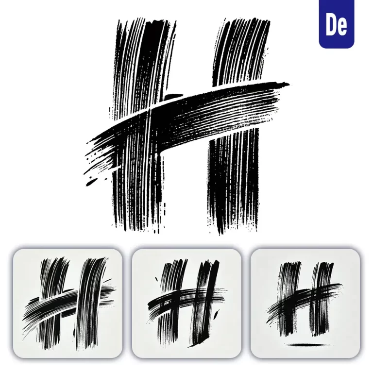 dalle prompt H letter Chinese brush stroke black ink hand drawing vector