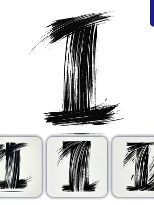 Dalle Prompt I Letter Chinese Brush Stroke Black Ink Hand Drawing Vector