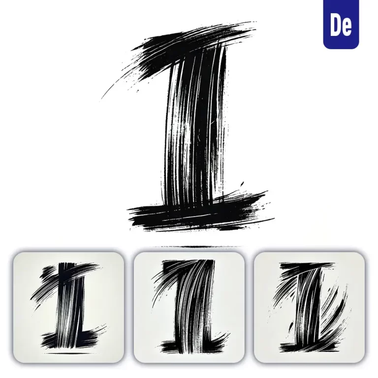 dalle prompt I letter Chinese brush stroke black ink hand drawing vector