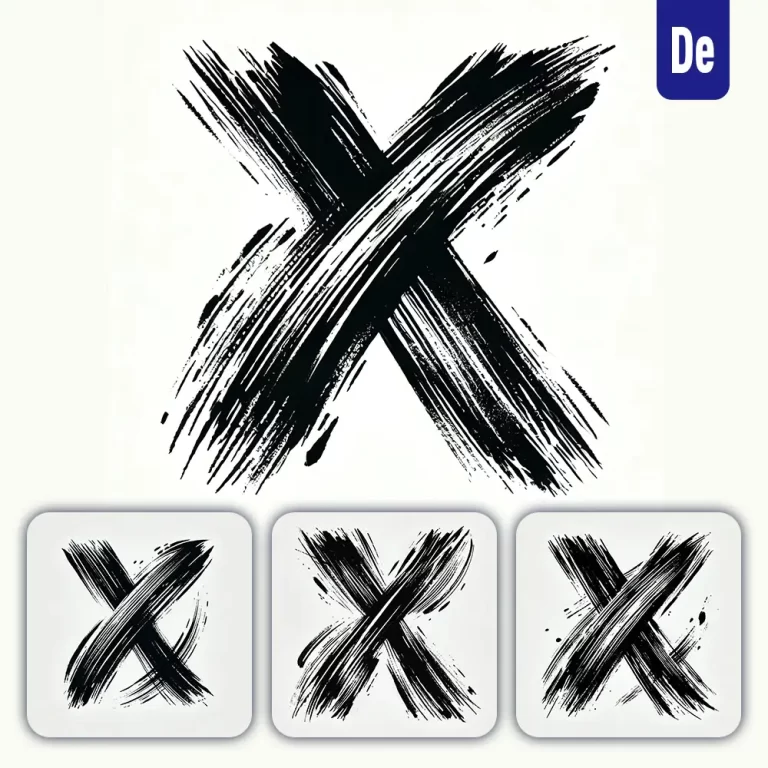 dalle prompt X letter Chinese brush stroke black ink hand drawing vector