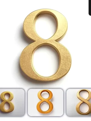 Grok Prompt 8 Number Logo 3d Rendering Gold Golden Metal