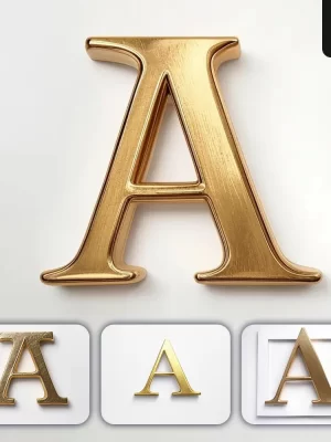 Grok Prompt A Letter Logo 3d Rendering Gold Golden Metal