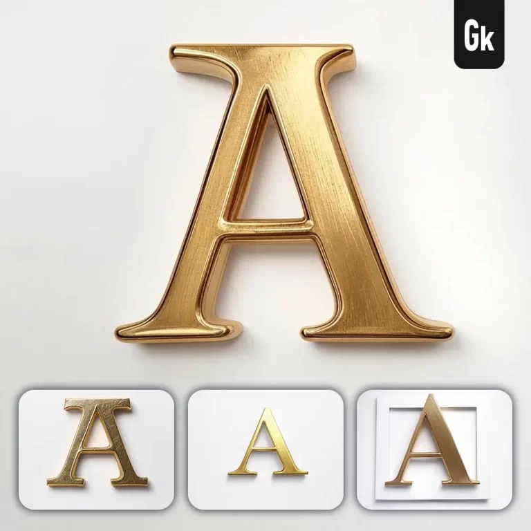 grok prompt A letter logo 3D rendering gold golden metal