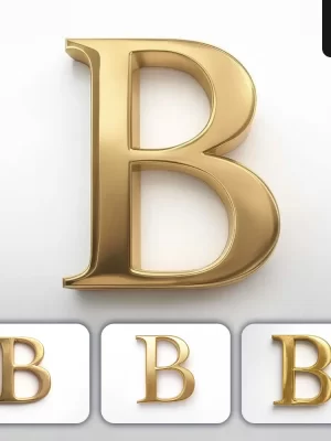 Grok Prompt B Letter Logo 3d Rendering Gold Golden Metal