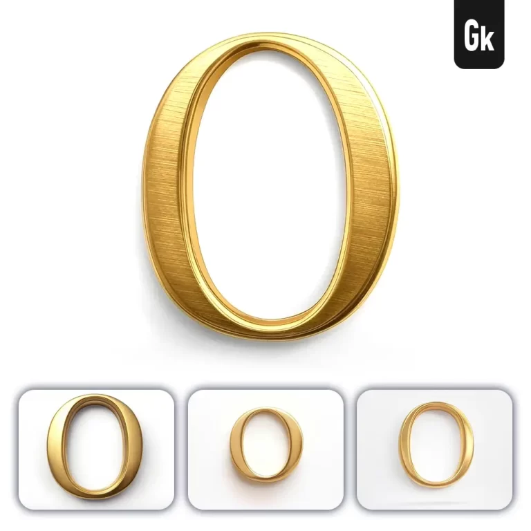 grok prompt O letter logo 3D rendering gold golden metal