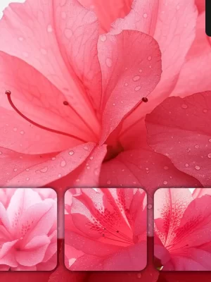 Grok Prompt Azaleas Flower Petals Red Close Up Photography Drop