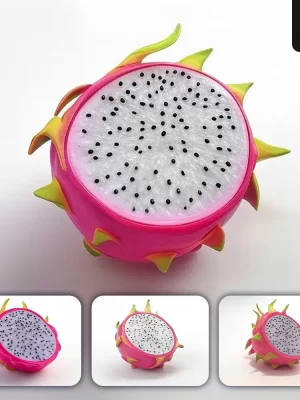 Grok Prompt Dragon Fruit Dragonfruit 3d Rendering Icon Cartoon Simple Model