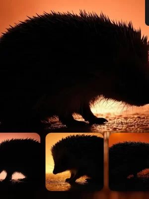 Grok Prompt Hedgehog Side Orange Yellow Silhouette Photography Close Up