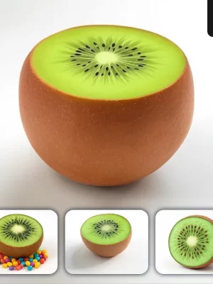 Grok Prompt Kiwi Fruit 3d Rendering Icon Cartoon Simple Model