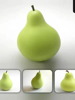 Grok Prompt Pear 3d Rendering Icon Cartoon Simple Model Fruit