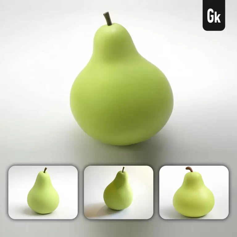 grok prompt pear 3D rendering icon cartoon simple model fruit