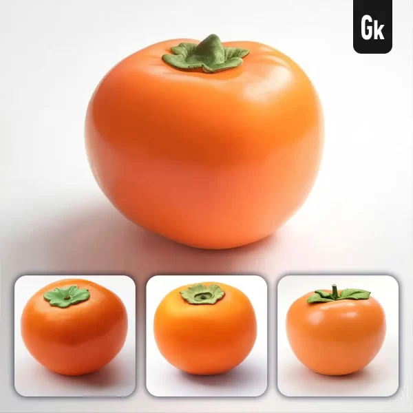 Grok Prompt Persimmon 3d Rendering Icon Cartoon Simple Model Fruit