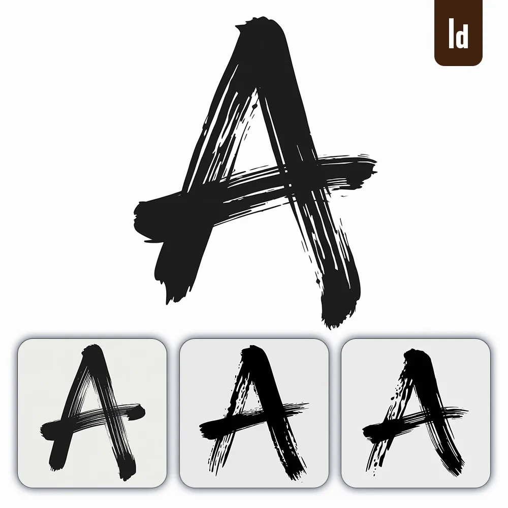 Ideogram Prompt A Letter Chinese Brush Stroke Black Ink Hand Drawing Vector